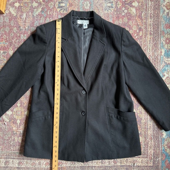 Dress Barn Black Women's Blazer Coat Wool with Structured Shoulders - Picture 2 of 9